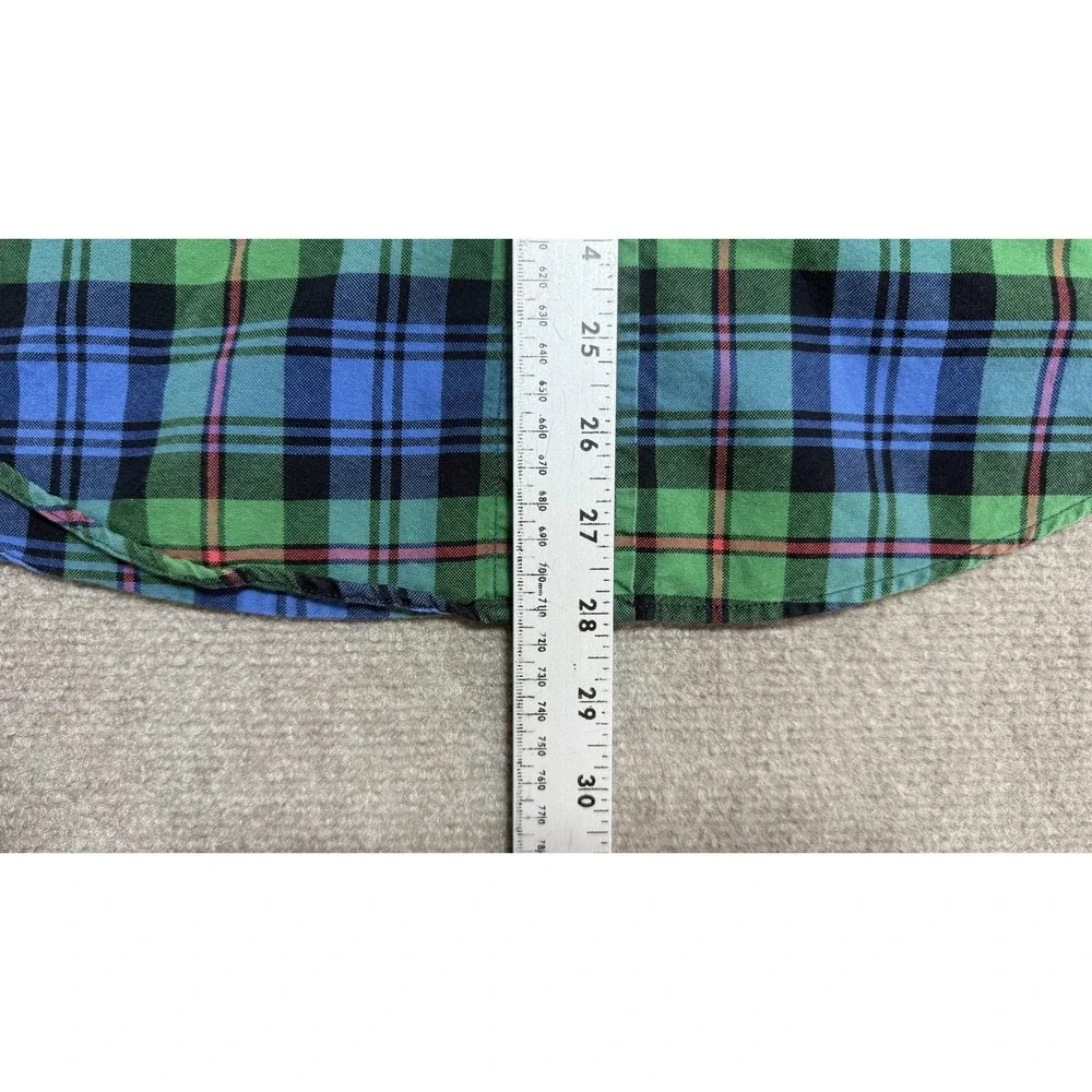 Ralph Lauren Shirt‎ Boys XL 18-20 Green Blue Plaid Button Down Long Sleeve Pony